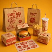 Boîtes à emporter pour restaurants, emballages alimentaires personnalisés en papier kraft jetables pour la restauration rapide, les burgers, les ailes de poulet, les frites, les déjeuners