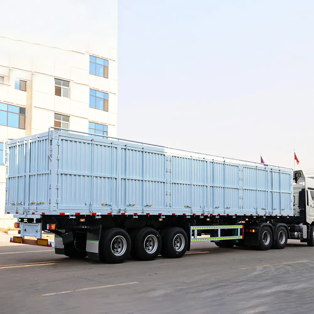 40ft 53ft 80ton Side khô thực phẩm Trailer van hộp Cargo Trailer xe tải để bán