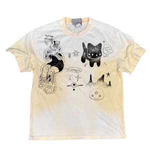 Camiseta de Manga Corta con Cuello Redondo, Unisex, para Estudiantes, Diseño Original con Gato Pintado con Spray, 100% Algodón, 230g - Product Image 3