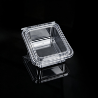 Contenant transparent en PET de qualité alimentaire, recyclable, inviolable, avec opercule cassable, jetable, pour fruits frais coupés, salades de jardin, nouilles mélangées, sushis
