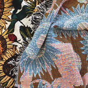 Couverture tissée de tapisserie de tournesols et de coccinelles de style bohème à motifs floraux multicolores à bas <span class=keywords><strong>prix</strong></span> - Product Image 4