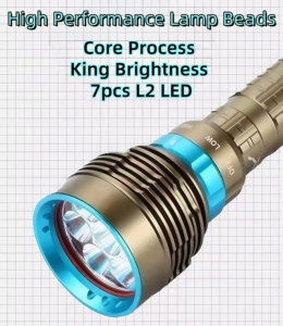 Công suất cao chất lượng cao Scuba Diving Đèn pin hợp kim nhôm L2 LED siêu sáng 7000 lumens dưới nước 100m lặn ngọn đuốc - Product Image 5