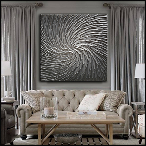 Nghệ thuật đương đại sơn dầu trên vải kết cấu kết cấu bạc màu Xám sơn hiện đại nhà văn phòng trang trí trừu tượng tường nghệ thuật - Product Image 3