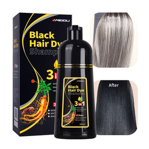 Champú para Teñir el Cabello a Base de Hierbas, Sin Amoníaco, Cobertura Rápida de Canas, Permanente, 3 en 1, Champú para Colorear el Cabello en Negro - Product Image 1