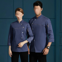 Uniforme de chef et de serveur unisexe, manches courtes, chemise de cuisine, restaurant, cuisinier, service de restauration, hôtel, boulangerie, veste de chef, vêtements