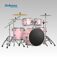 Batterie de percussions Jazz en bois avec cerceau réglable, double couche, 5 fûts, 2/3/4 cymbales, en érable et PVC, pour débutants, entraînement et usage professionnel