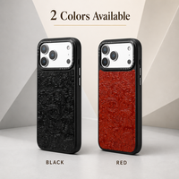 Étui de téléphone en cuir de vachette pleine fleur avec gaufrage Tanghua vintage, cadre d'appareil photo couleur or, chargement magnétique sans fil N52