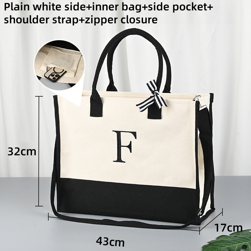 Sac fourre-tout - Côté blanc + sac intérieur + bandoulière