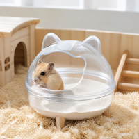 Bac de toilette transparent pour hamster avec dôme amovible, entrée surélevée, bac à sable facile à nettoyer pour petits hamsters