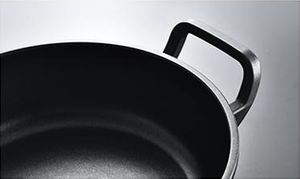 Casseroles en aluminium moulé sous pression de haute qualité, revêtement antiadhésif, série CURVED EARS, design exquis et dernier cri, noir profond - Product Image 5