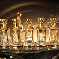 Flacon de parfum de luxe en verre doré 150 ml, flacon octogonal, verre électro-plaqué, flacon d'huile essentielle