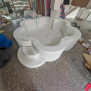 Clásico Parque Infantil de Espuma Blanca para Interiores/Exteriores, Piscina de Bolas Sensorial con Forma de Flor para Niños, con Colchoneta Acolchada, Juego Suave para Fiestas y Eventos - Product Image 3