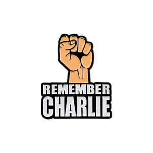 Al por mayor: Pin de solapa metálico de dibujos animados con la cita en inglés "Remember Charlie", insignia creativa para ropa, accesorio de solapa. - Product Image 1