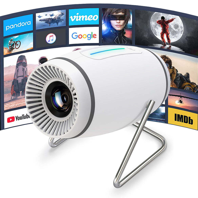 Factory Direct Sale 2025 New 4K Android 11 Smart Portable Indoor Projector Built-in Battery Dual WiFi for 5.0 Wireless