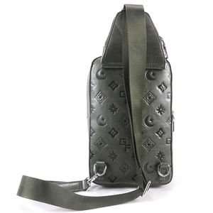 <span class=keywords><strong>Sac</strong></span> de poitrine en cuir PU texturé effet cire d'huile de qualité supérieure avec monogramme <span class=keywords><strong>g</strong></span>éométrique en relief pour les trajets quotidiens - Product Image 2