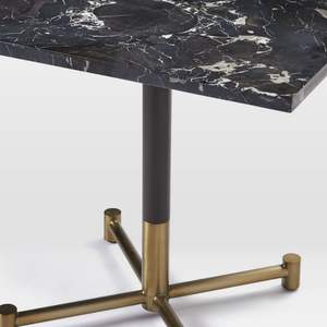 Base de table rectangulaire en marbre noir WEKIS Comfort Design Furniture <span class=keywords><strong>Cosson</strong></span>, base de table de bistrot Carla noir et laiton bicolore - Product Image 5