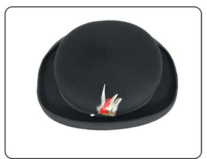 Sombrero de Fieltro de Lana Dura Negra de Alta Calidad con Pluma para Fiesta, Inspirado en el Festival de Música de América - Product Image 4