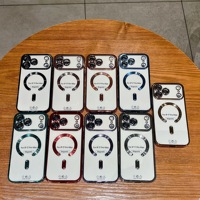 Coque de téléphone magnétique en TPU électroplaqué en promotion pour iPhone 18 17 16 15 14 13 12 11, avec protection transparente de l'appareil photo pour Samsung
