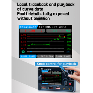 Alimentation intelligente Weixiuzhe PTV1 13V 5A/0.1mA avec résolution PD/QC, lecture <span class=keywords><strong>de</strong></span> courbes d'analyse <span class=keywords><strong>de</strong></span> données IA pour la maintenance <span class=keywords><strong>de</strong></span> précision - Product Image 2