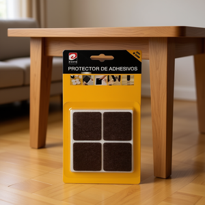 Protezioni Adesive per Gambe di Tavoli Erp 38mm, Confezione da 4, in Feltro Marrone - Product Image 3