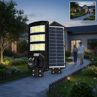 Farola Solar de 600W ABS+PC SMD2835 6000K con Control Remoto y Cámara de Seguridad V380 de 4MP, Garantía de 2 Años