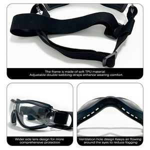 แว่นกันแดดสำหรับสุนัข ป้องกันรังสียูวี เป็นมิตรกับสิ่งแวดล้อม สายรัดปรับได้ กันลม/กันฝุ่น อุปกรณ์เสริมสำหรับสุนัข ฤดูร้อน/ฤดูหนาว/ฤดูใบไม้ผลิ - Product Image 3