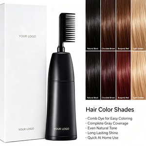 Crème colorante permanente pour cheveux à l'essence naturelle couvrante grise avec pinceau intégré, prix d'usine, qualité professionnelle - Product Image 1