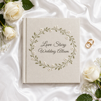 Album photo en tissu de lin brodé, cadeau de mariage, livre de souvenirs, broderie florale faite à la main, porte-images, scrapbooking