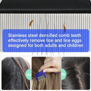 Peigne à <span class=keywords><strong>poux</strong></span> personnalisé en acier inoxydable Peigne à <span class=keywords><strong>poux</strong></span> sans lentes Élimine les <span class=keywords><strong>poux</strong></span> et les lentes Peigne à puces - Product Image 4