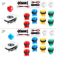 Kit DIY Arcade LED 2 Joueurs : Encodeur USB + Double Joystick + 20 Boutons LED pour PC MAME Raspberry Pi (Version Anglaise)