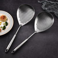 Ensemble d'ustensiles de cuisine en acier inoxydable Louche à soupe Pâtes fendues et tourneur