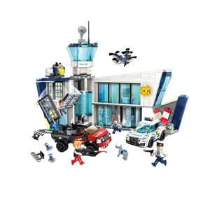 Serie de policía de la ciudad, juego de bloques de construcción de juguete de plástico DIY, modelo de departamento de policía para niños - Product Image 1