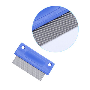 Peigne à dents fines pour animaux de compagnie, en acier inoxydable, démêlant, pour toilettage des chiens et des chats, antistatique, élimination des puces - Product Image 1