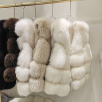 Gilet en fourrure véritable pour femme, style luxe haut de gamme, tendance, décontracté, col en V, fourrure naturelle, véritable fourrure de renard