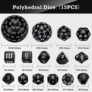 Juego de dados poliédricos personalizados de 15 Uds., juego de rol hecho a mano de acrílico para juegos de dados de mesa MTG para promociones de juegos de rol DND - Product Image 4