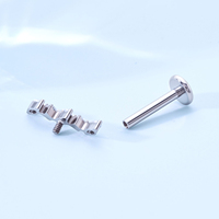 TOPOSH Royal Crown Jewelry a Five Stone Princess Cut Ears Type con un hilo interno para cartílago y Piercing de hélice
