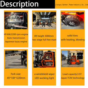 Montacargas Diésel CPCD35 de 3.5T: Motor Isuzu, Transmisión Automática, Altura de Elevación de 3000 mm - Product Image 2