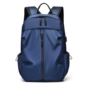Minimalist Black Nylon Laptop <b>Backpack</b> with Water Resistance 20-39L Capacity Unisex Shoulder Straps Zipper Closure - Product Image 2