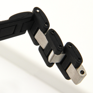 Bracelet de montre en silicone caoutchouc imperméable 10*20mm à extrémités courbes noir et blanc, bracelet de remplacement - Product Image 5