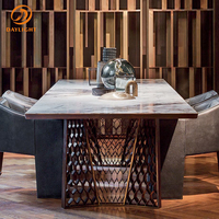 Table à manger en marbre de style villa italienne de luxe, style minimaliste moderne, table à manger personnalisée pour hôtel, ensemble de chaises, meubles de maison