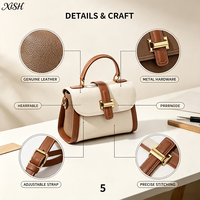 Sac à main bandoulière en cuir véritable pour exportateurs en gros, avec contraste de couleurs, idéal pour le bureau et les trajets quotidiens, personnalisable avec votre logo (marque privée)