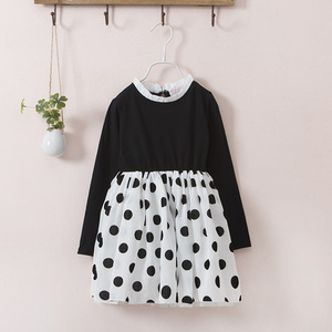 Vente en gros en ligne : Robe de fête coréenne à manches longues à pois pour enfants et filles, idéale pour les anniversaires, provenant d'un fournisseur chinois. - Product Image 5