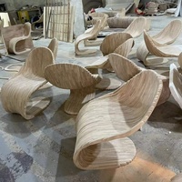 Fauteuil de négociation paramétrique minimaliste de forme spéciale, moderne et créatif, en bois massif, écologique et durable, pour chambre, appartement, hôtel