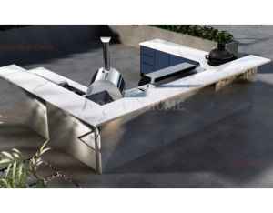 Gabinetes de cocina Dorene 2026 en forma de L para exteriores con diseño de <span class=keywords><strong>isla</strong></span>, aparador de esquina listo para montar - Product Image 5