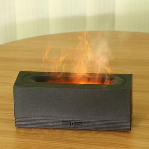 Humidificador de Aroma JCSY de 0.5L con Luz de Llama USB, Difusor para Hogar y Oficina, Blanco, Gris, con Acabado de Madera - Product Image 4