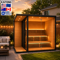 Sauna Exterior de Madera de Cedro y Hemlock Tradicional Kaitong, Personalizable, Eléctrica, para 4, 6, 8 o 10 Personas