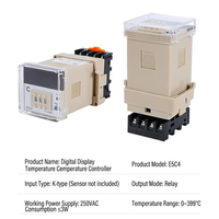Contrôleur de température numérique intelligent PID XRKC E5C4 avec réglage DIP, type K/PT100, 0-399 ℃   Contrôleur de température industriel