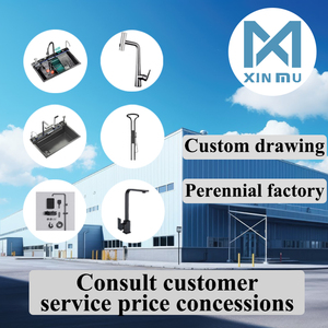 Évier de cuisine moderne de luxe <span class=keywords><strong>en</strong></span> acier inoxydable 304 à cuvette unique, cascade intelligente, robinet de comptoir multifonctionnel noir nano à quatre trous - Product Image 2