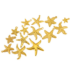 Componentes de Joyería de Acero Inoxidable con Forma de Estrella de Mar para la Fabricación de Collares 324 WLL324, Proceso de Goteo de Aceite - Product Image 4