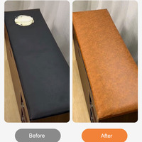 Autocollant en cuir synthétique PVC auto-adhésif Crazy Horse 0,8 mm gaufré, vegan, pour réparation de canapé, chaise et meubles